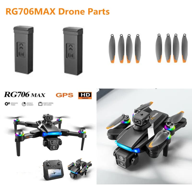 Parti di Ricambio per Drone RC RG706 MAX, Batteria Brushless 7.4V 3000mAh/Elica per Drone RG706MAX