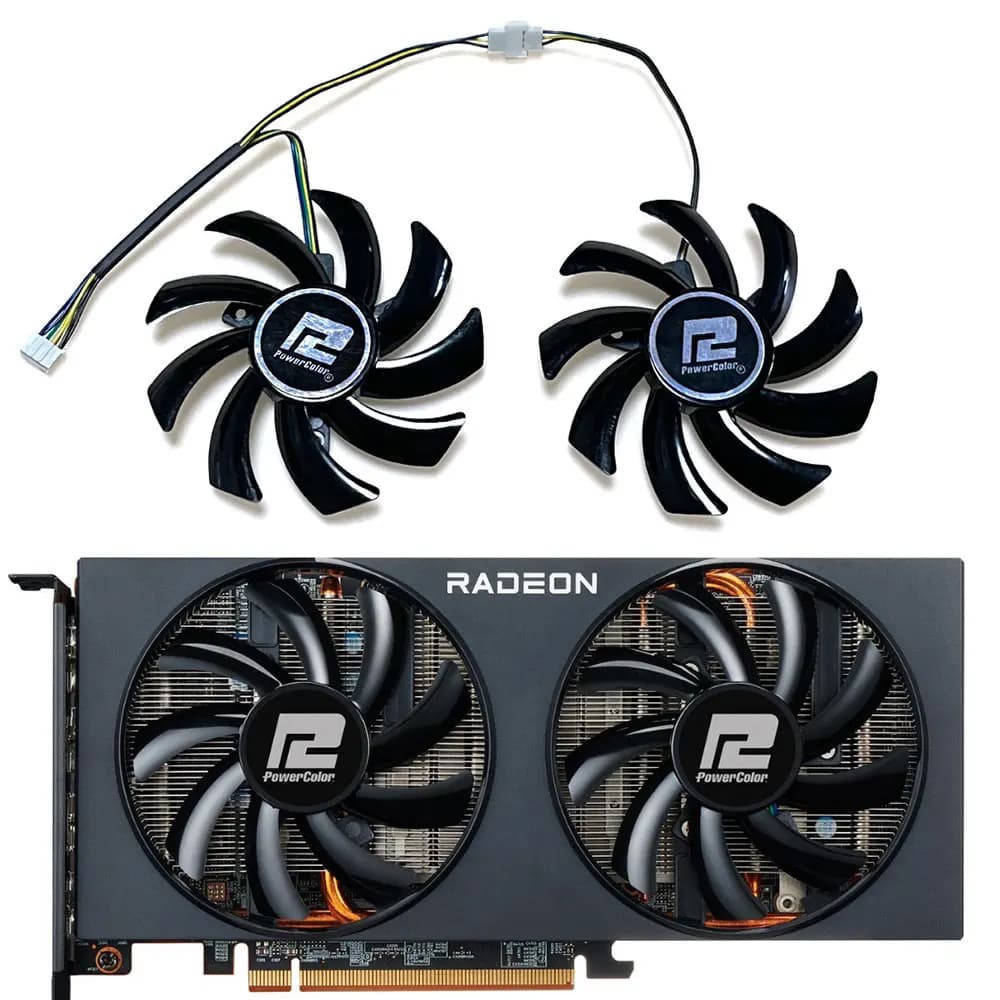 NUOVO 85MM 4PIN POWERCOLOR 6700、6650XT、6600XT、6600、6500XT VENTOLA, Per POWERCOLOR RX 5700XT、5600XT、5500XT Ventola di raffreddamento della scheda video