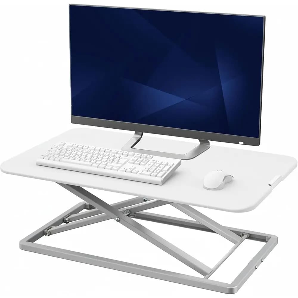 Convertitore per Scrivania Regolabile in Altezza 29 Pollici, Supporto per Laptop e Monitor Sit-Stand, Bianco
