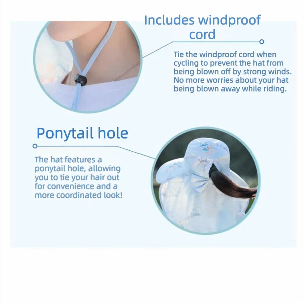 Detachable Face Cover Sun Hat UV Protection Neck Flap Fishing Hat Waterproof Breathable Outdoor Working Cap Outdoor Working