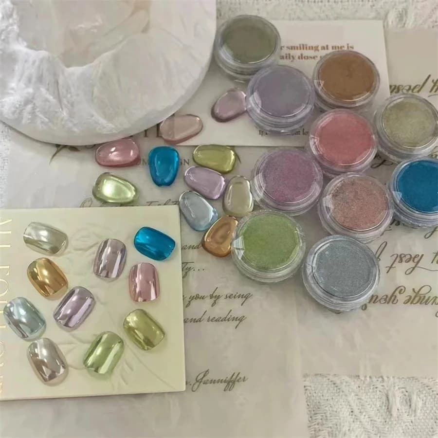 1 pz polvere per unghie dopamina aurora specchio magico polvere glitter polvere effetto metallo polvere glitter olografica nail art strumento fai da te