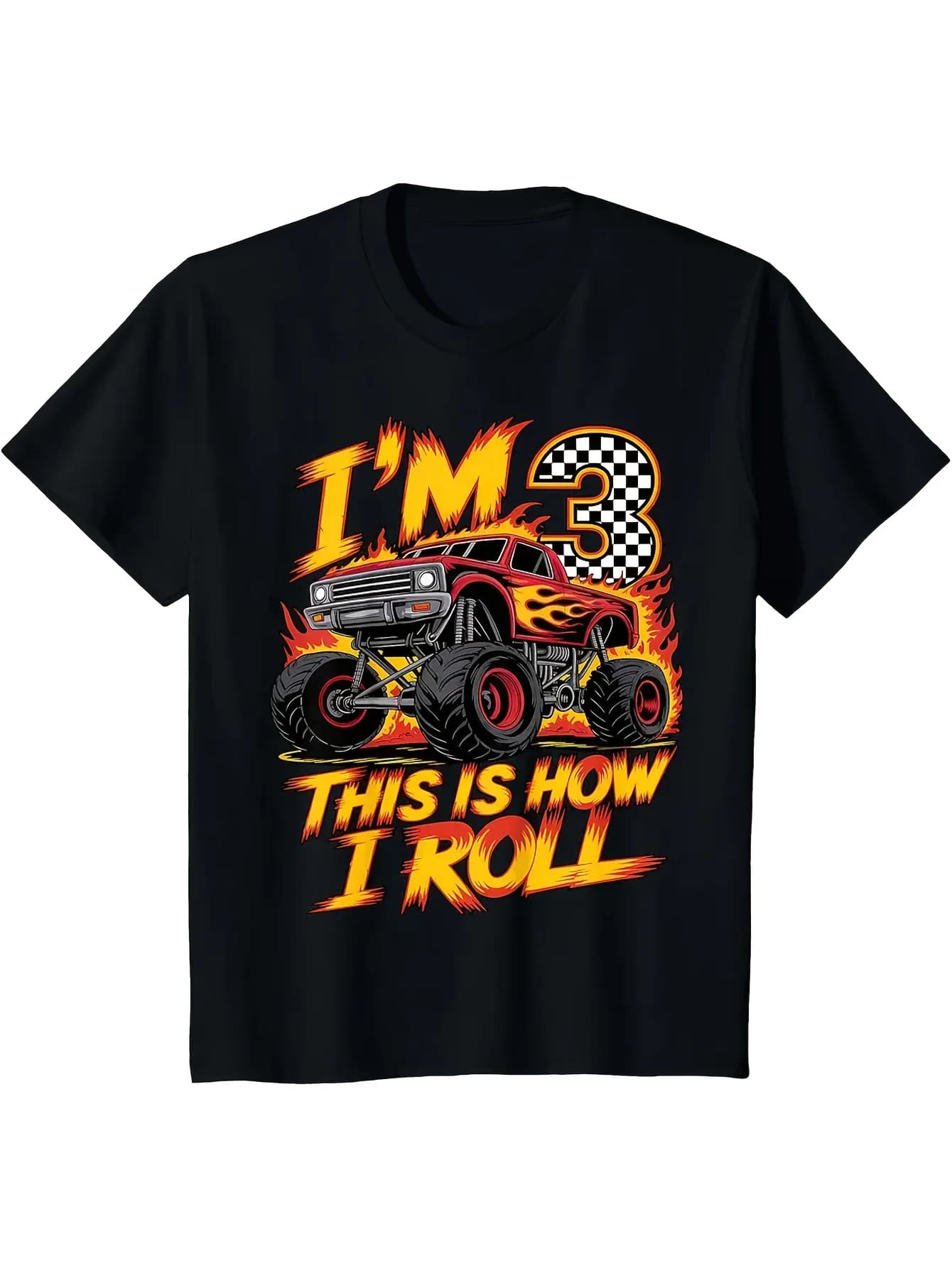 Monster Truck - Birthday Presents for Children Monster Truck 3Rd Birthday for a 3-Year-Old Boy Born in 2022 Kids T-Shirt