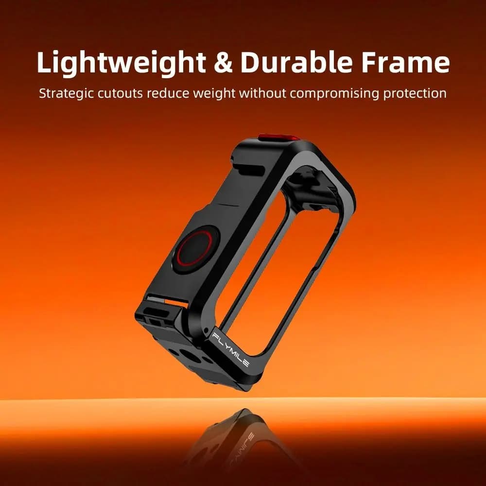Custodia Protettiva in Lega di Alluminio a Sgancio Rapido con Attacco Cold Shoe, Gabbia Metallica per DJI Osmo Nano