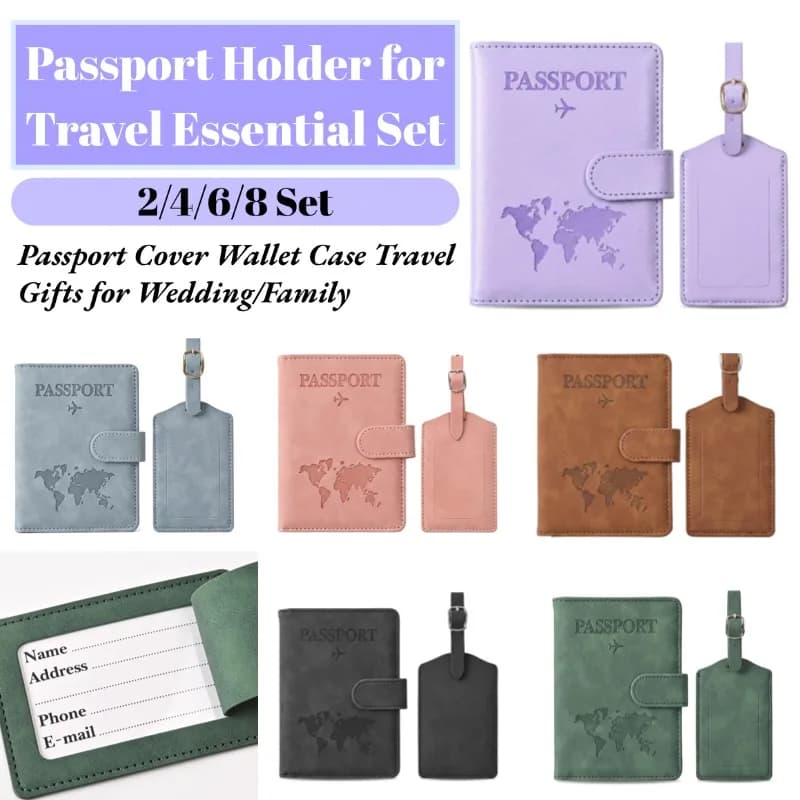 Set Porta Passaporto da Viaggio Impermeabile con Slot per SIM Card, Elegante Regalo da Viaggio per Matrimoni e Famiglia