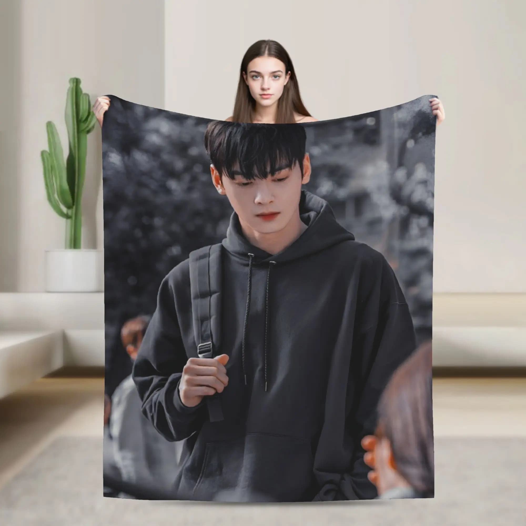 True Beauty Series Hwang in Youp Cha EunWoo Coperta in pile Coperta da tiro personalizzata per divano letto Copriletto 125 * 100 cm