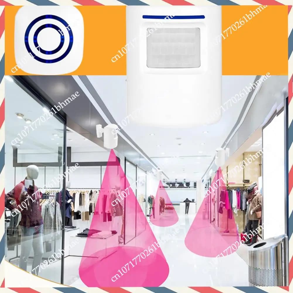 -A21Z Campanello senza fili Sensore a infrarossi PIR Rilevatore di movimento Allarme campanello per porta d'ingresso con ricevitore e trasmettitore Spina UE