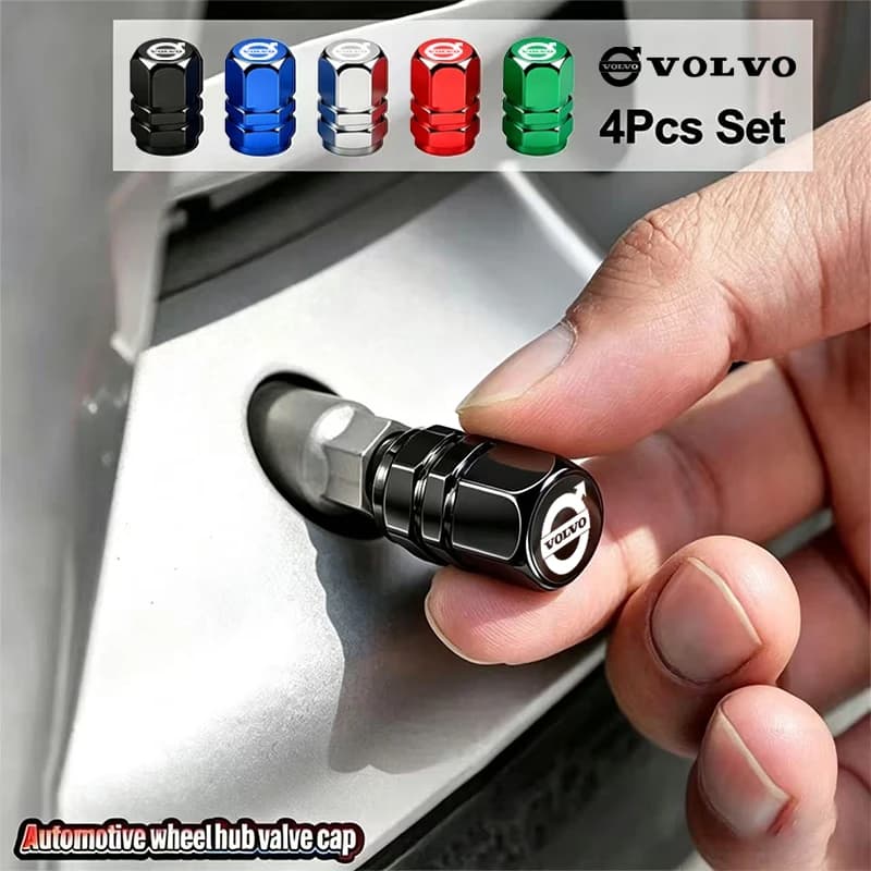 4 Pezzi Tappi Valvola Pneumatici Auto Copripolvere Accessori Auto Per Volvo V60 V40 XC90 S60 C30 XC60 V50 V70 S90 XC40 S80 T6 V90