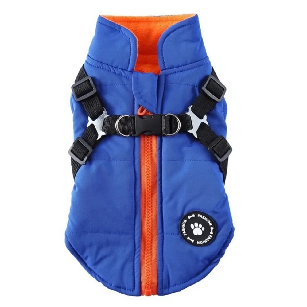 Cappotto Impermeabile e Regolabile per Cani, Imbottito e Caldo, con Imbracatura, Morbido Abbigliamento Invernale per Cani e Gatti