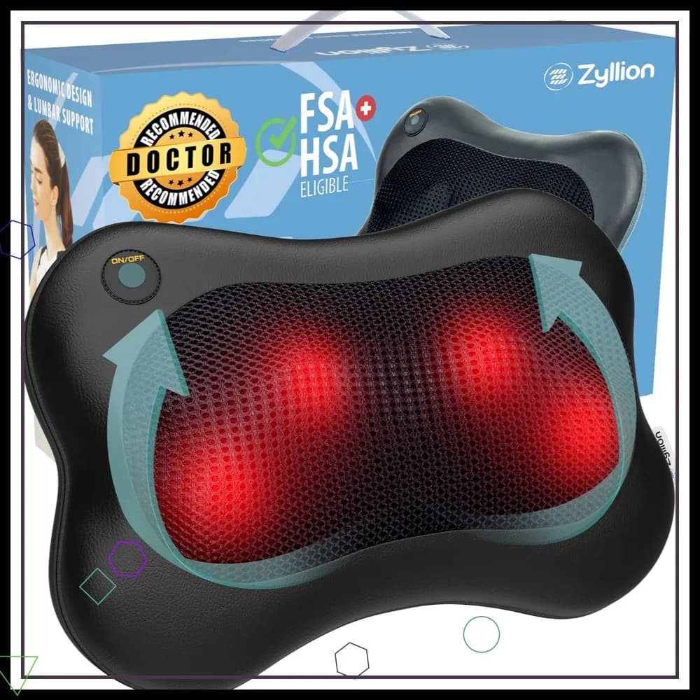 3D Electric Massage Cushion with Soothing Heat from Schiena and Collo Muscular Pain, Black