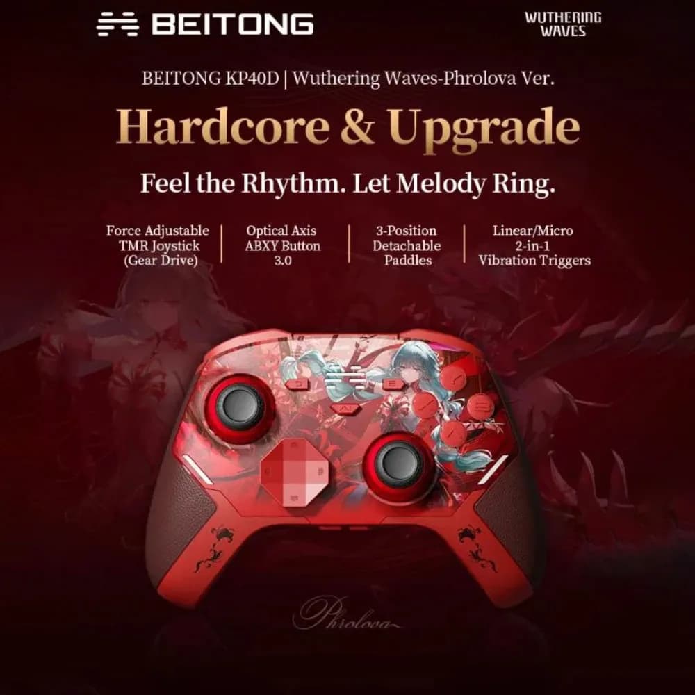 EIBTONG Gamepad Wuthering Waves Phrolova/Cartethyia Ver KP40D Elite Controller with Vibration Hall/Micro and Joystick TMR Vibration Force
