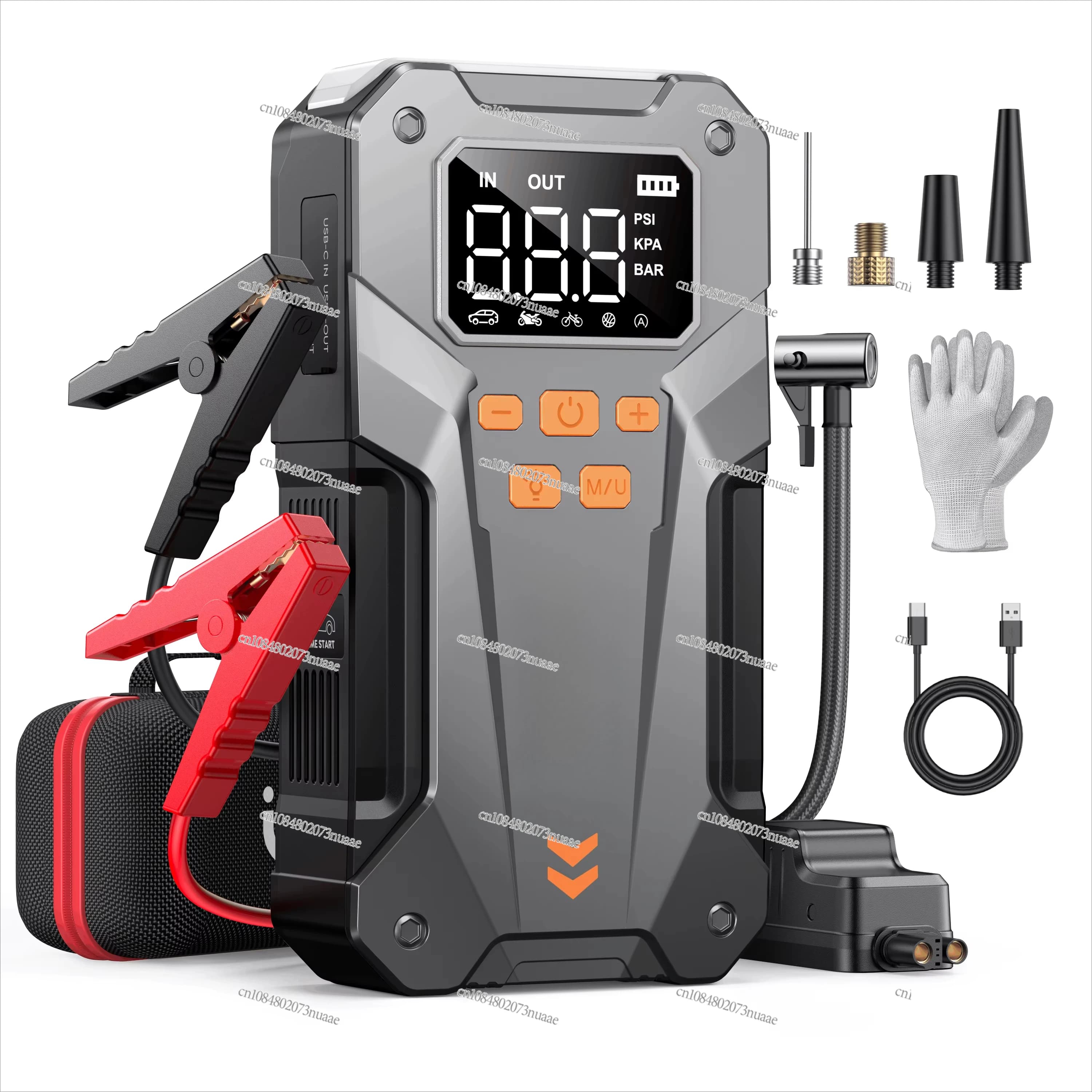 JS-20 12V 2000A Batteria per auto Booster 150PSI Compressore d'aria Alimentatore portatile 10000mAh 37Wh Avviatore di emergenza per auto