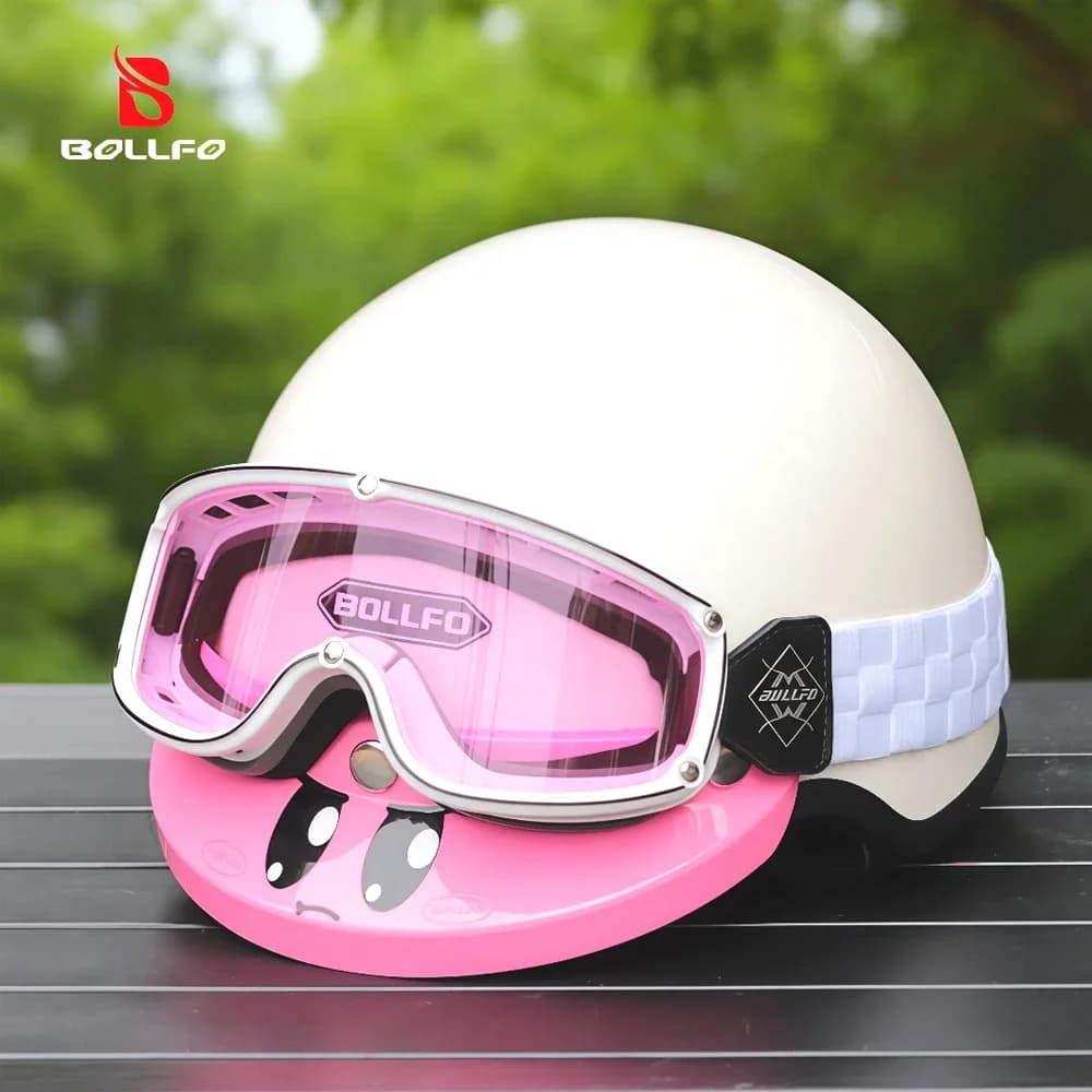 Occhiali da Moto Fuoristrada BOLLFO con Lenti REVO UV400, Antivento, Antipolvere, per MX, Dirt Bike, ATV, Antiappannamento, per Sci e Snowboard