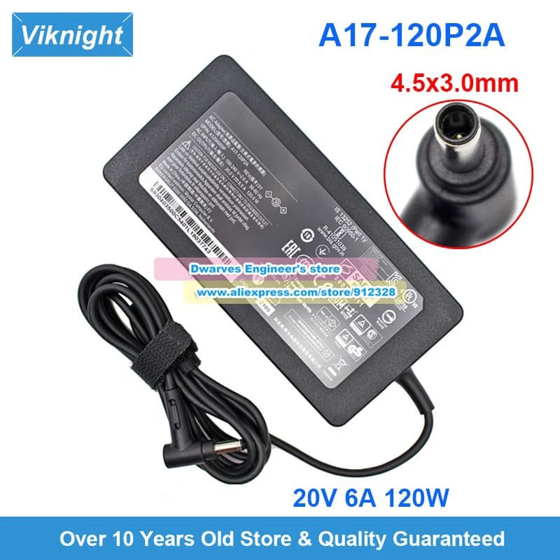 A17-120P2A AC Adapter 20V 6A A12A055P Charger for GF63 THIN 10SC 11SC 11UC MS-16R5 10SC-017XES 11UC-285CA