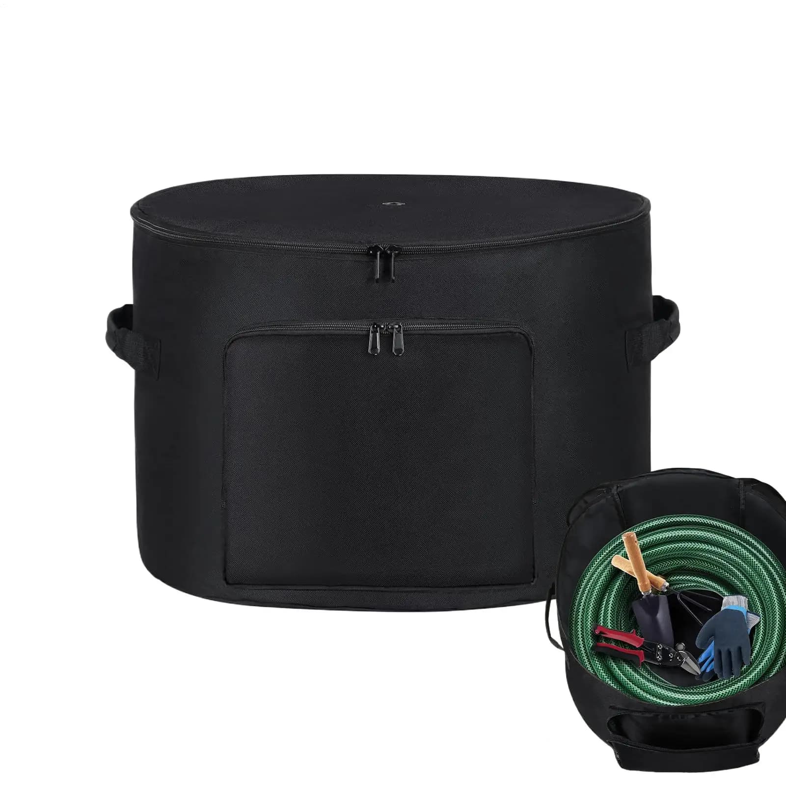 Porta Tubo da Giardino, Contenitore per Tubi da Giardinaggio Resistente alle Intemperie, Organizzatore Leggero per Attrezzi con Fori di Drenaggio