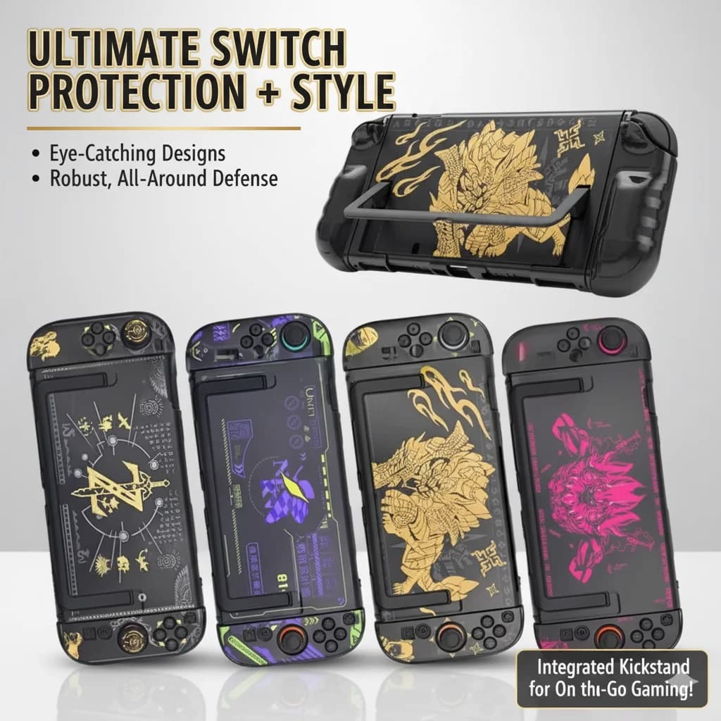 Nuova custodia agganciabile per Nintendo Switch 2 Zelda Monster Hunter Evangelio Custodia protettiva NS2 Hard Shell Switch 2 Accessori