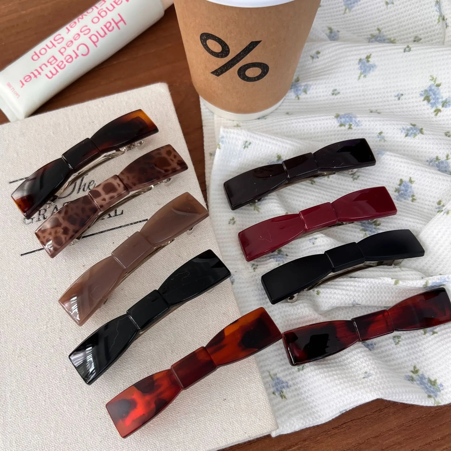 Fermaglio per capelli a corno di bue da 8 cm in acetato, semplice e alla moda, per frangia, elegante, a becco d'anatra, accessori per capelli
