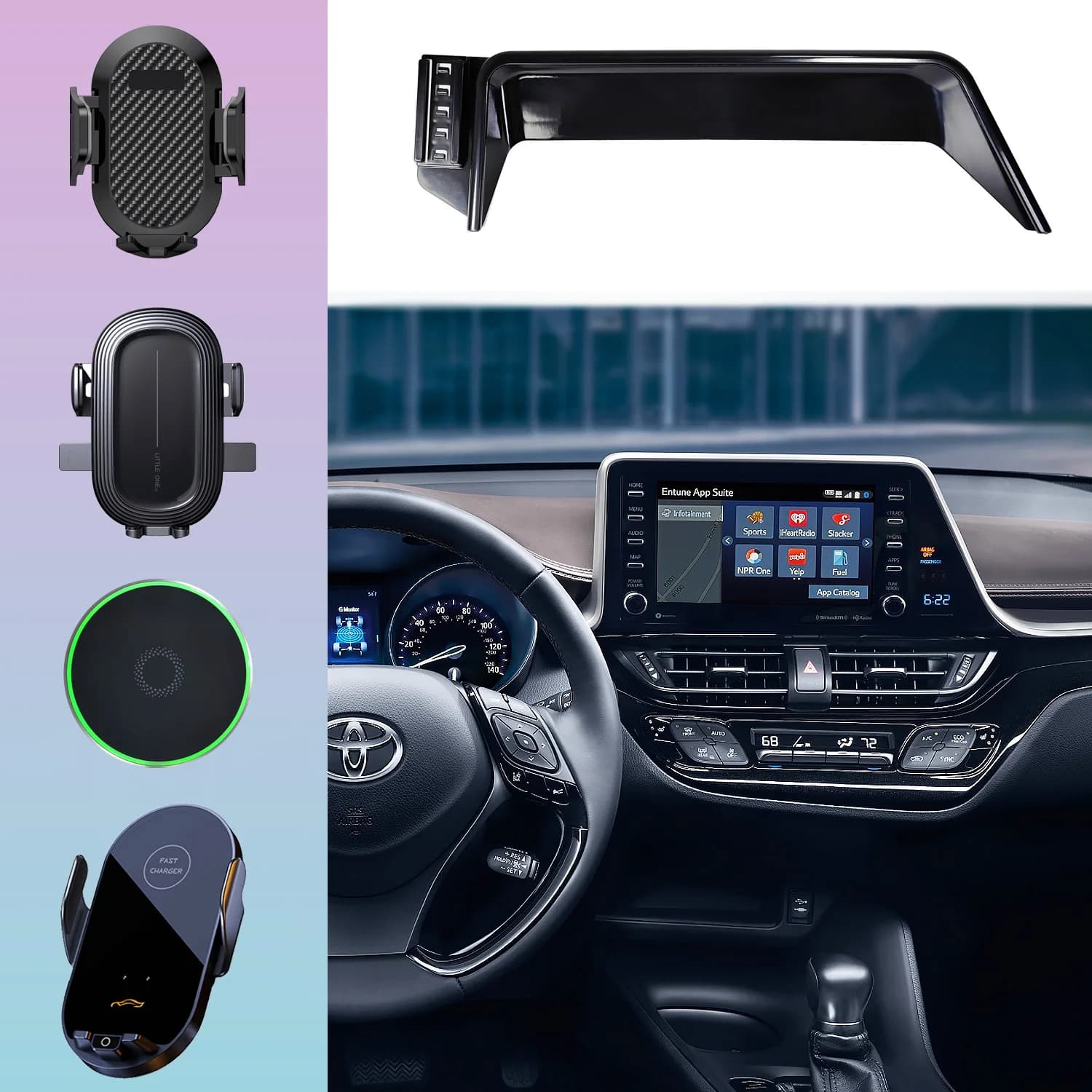 Per Toyota C HR CHR 2022 2021 2020 2019 2018 Supporto Del Telefono Magnete Per Auto di Ricarica Senza Fili Supporto Del Telefono Mobile Accessori Auto
