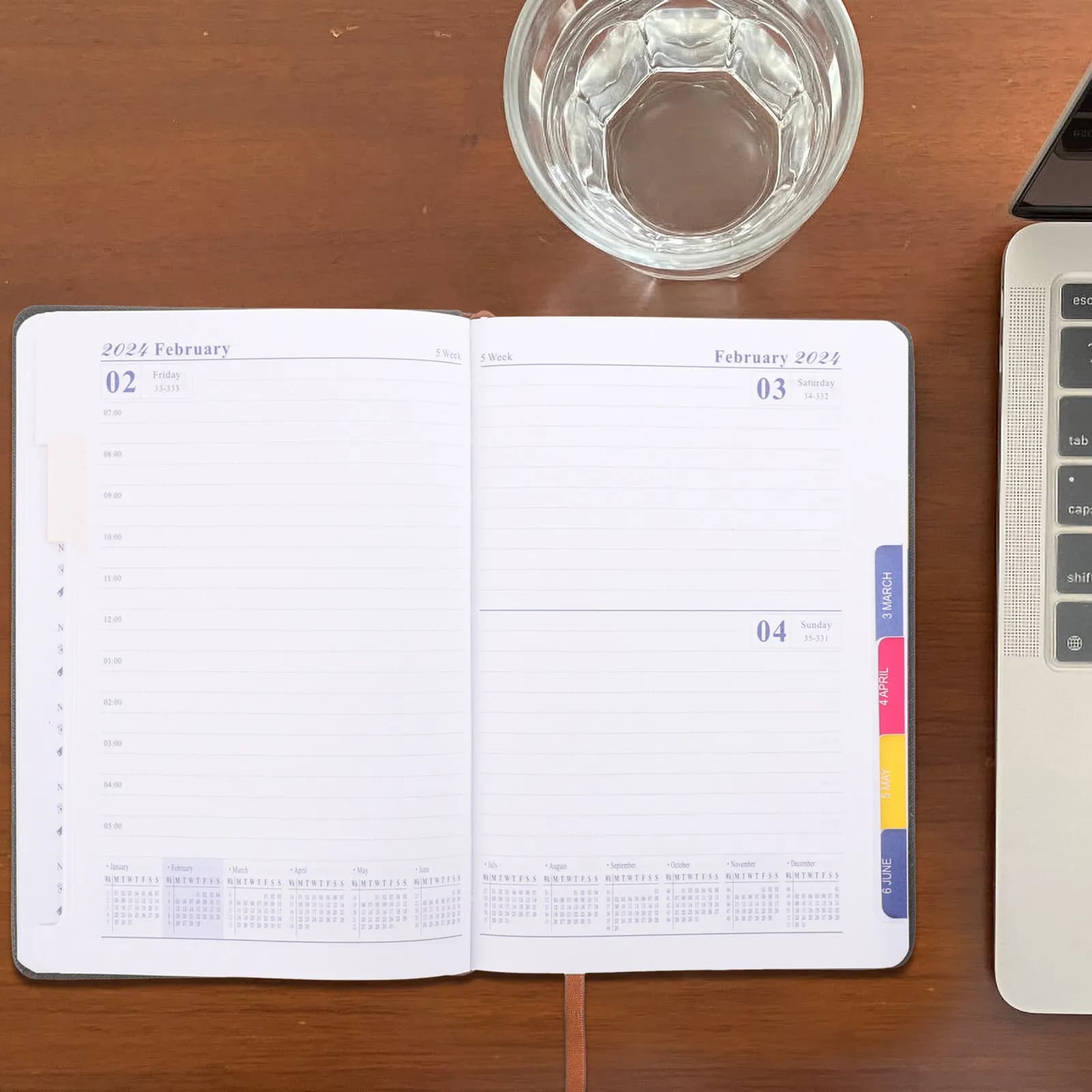 2024 Yearly Planner A5 Weekly Schedule Planner Appointment Book Undated Monthly Calendar Notebook for Business Office Use