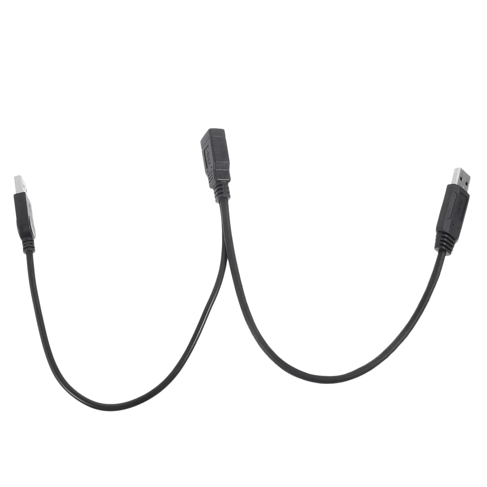 USB Y Cable Power Splitter 2 in 1 Out Extension Cord for External Hdd USB Adapter Compatible with Laptop Desktop Computer
