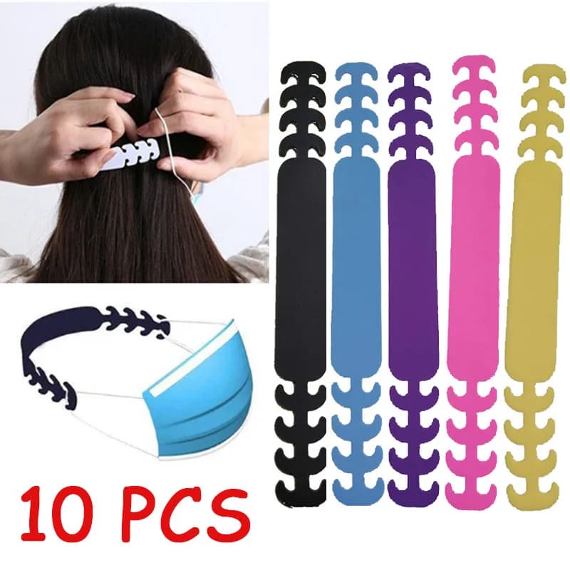10 pezzi porta maschera regolabile antiscivolo maschera in silicone cinturino fibbia impugnature per le orecchie ganci di estensione maschera per il viso artefatto di protezione per le orecchie