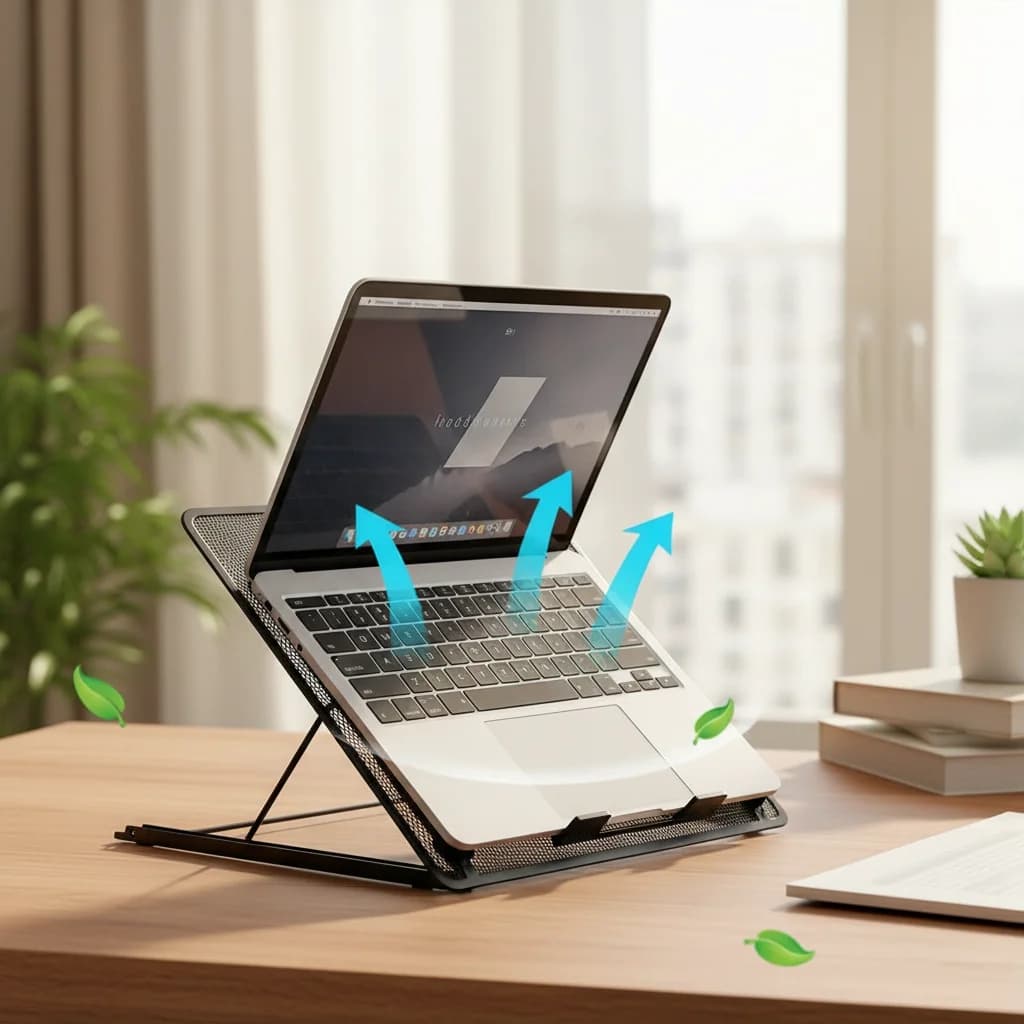 Supporto per laptop regolabile e pieghevole per la dissipazione del calore, supporto per tablet a sei livelli