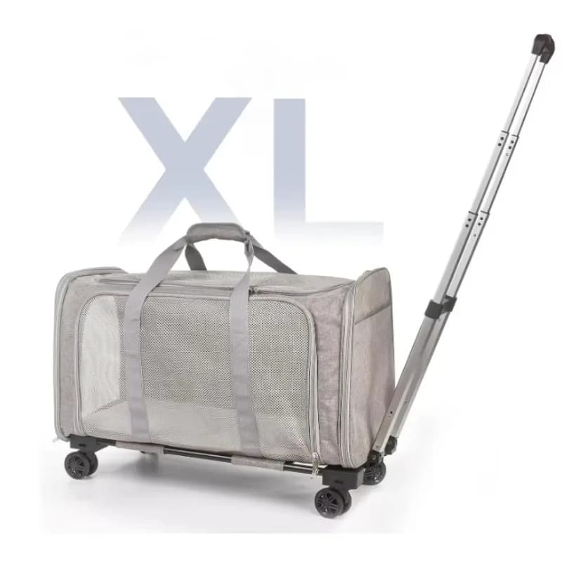 cat cage Durable Pet Trolley Airline Approved Cat Bag Pet Cages Carriers with Wheel for Travel Luxury Pet Stroller