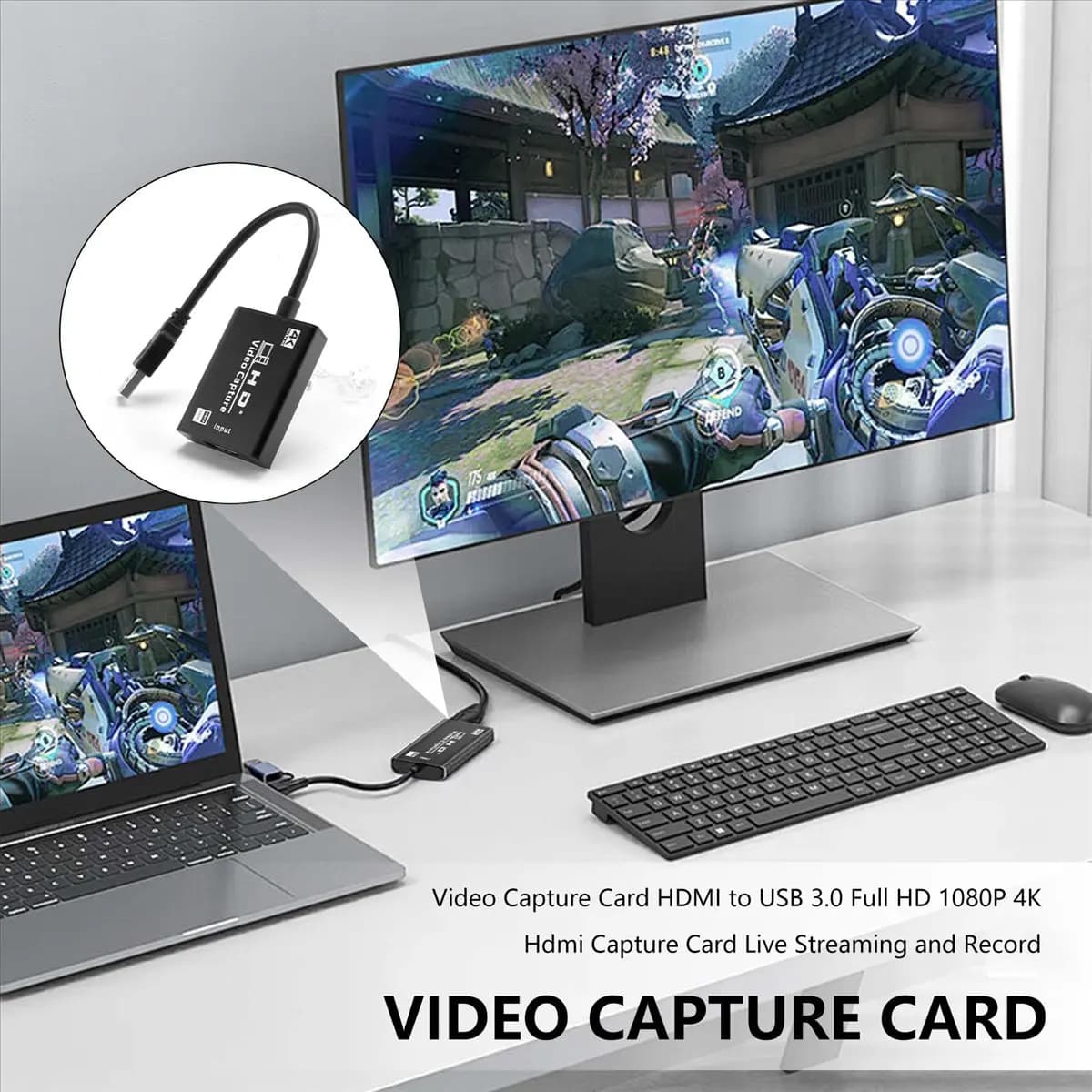 RISE- Scheda di acquisizione video da HDMI a USB 3.0 Full HD 1080P 4K per streaming live e registrazione