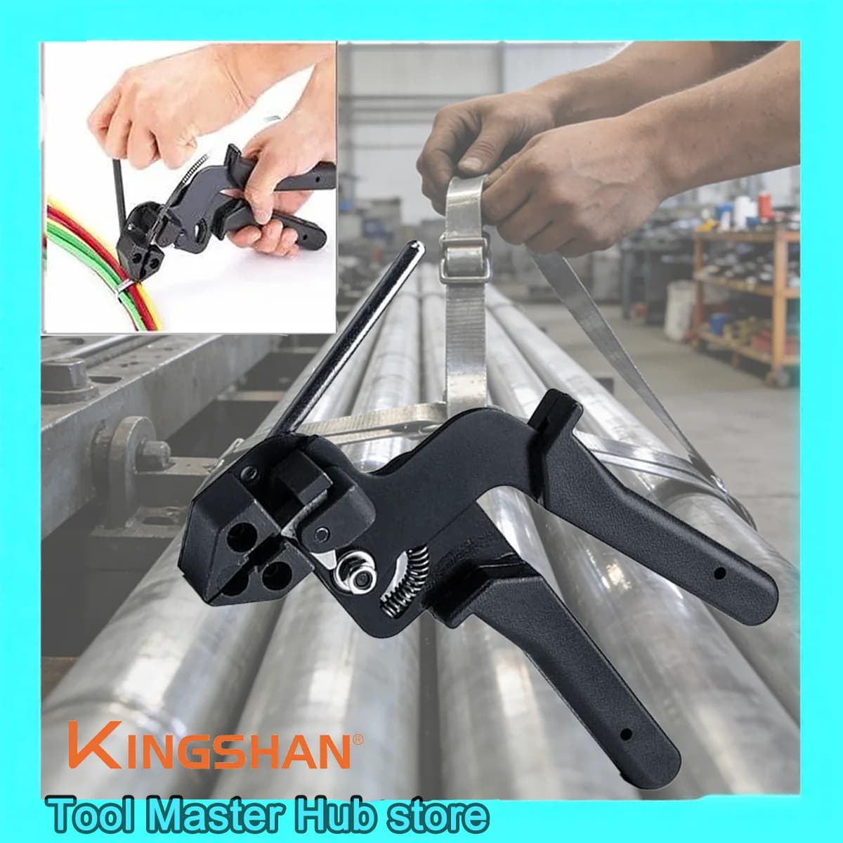 Pinza per fascette in acciaio inossidabile, strumento per tensionare e tagliare cavi, tensionamento rapido e taglio facile, pinza per fascette con ganascia affilata e resistente