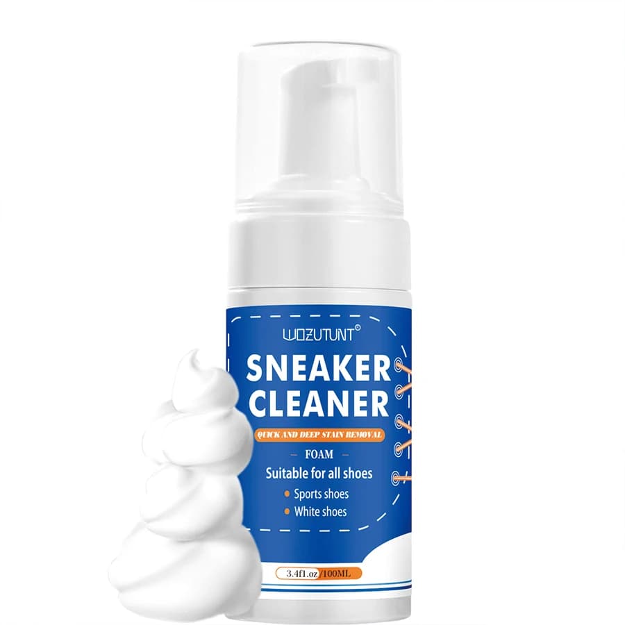 Kit per la Pulizia delle Scarpe Bianche, per Sneakers in Tela, Nabuk e Camoscio, Schiuma Detergente con 2 Spazzole e 1 Asciugamano