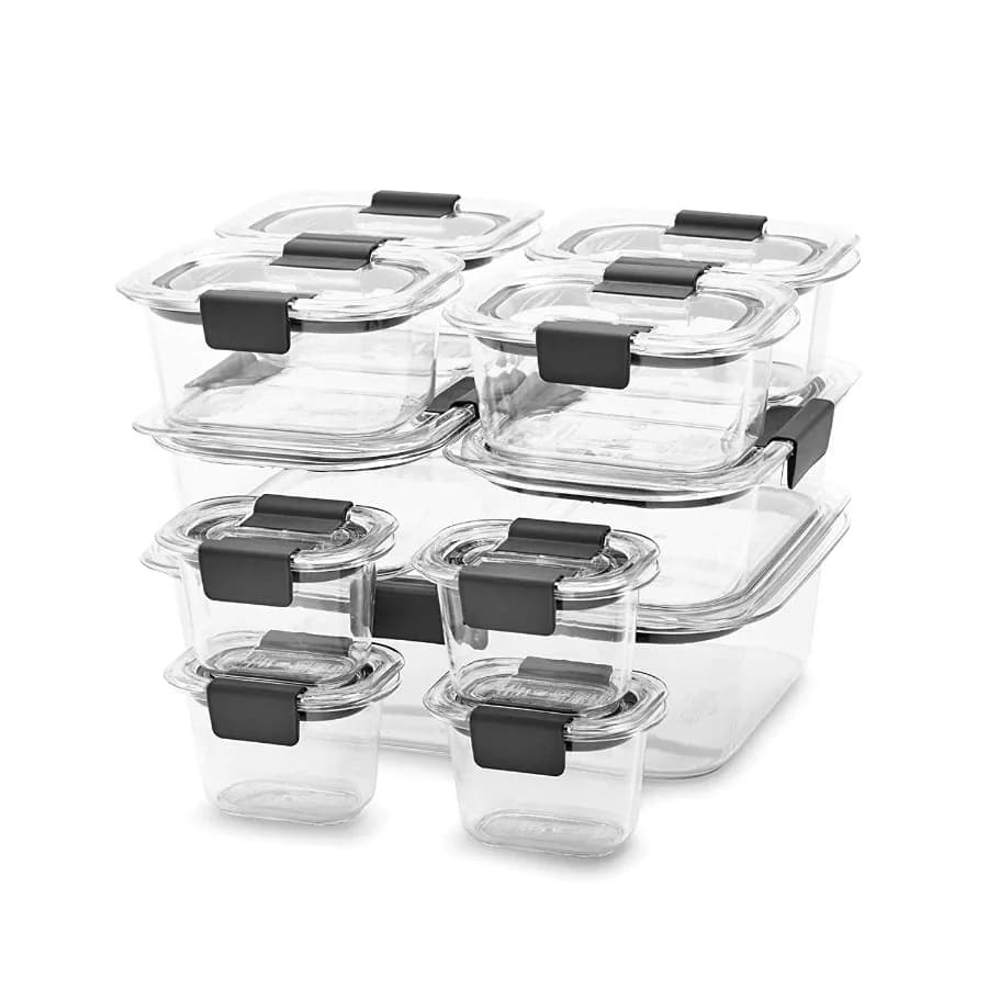 Brilliance Food Storage Containers, Set of 11 22 Pieces Total,Clear