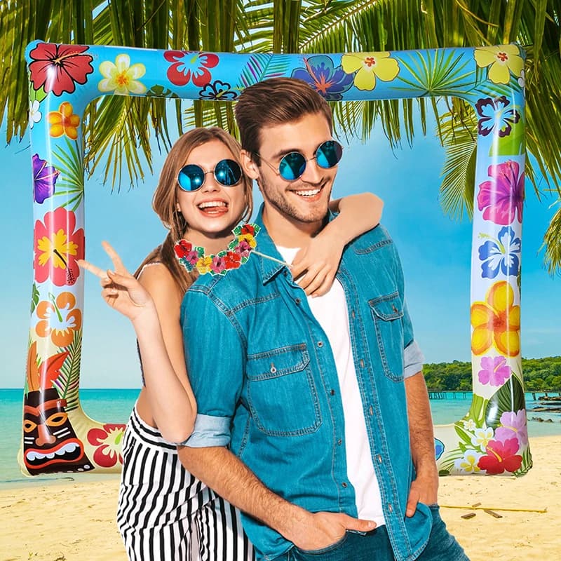 1pc cornice per foto gonfiabile a tema hawaiano Aloha spiaggia estiva tropicale piscina fotografia puntelli decorazione festa supplie
