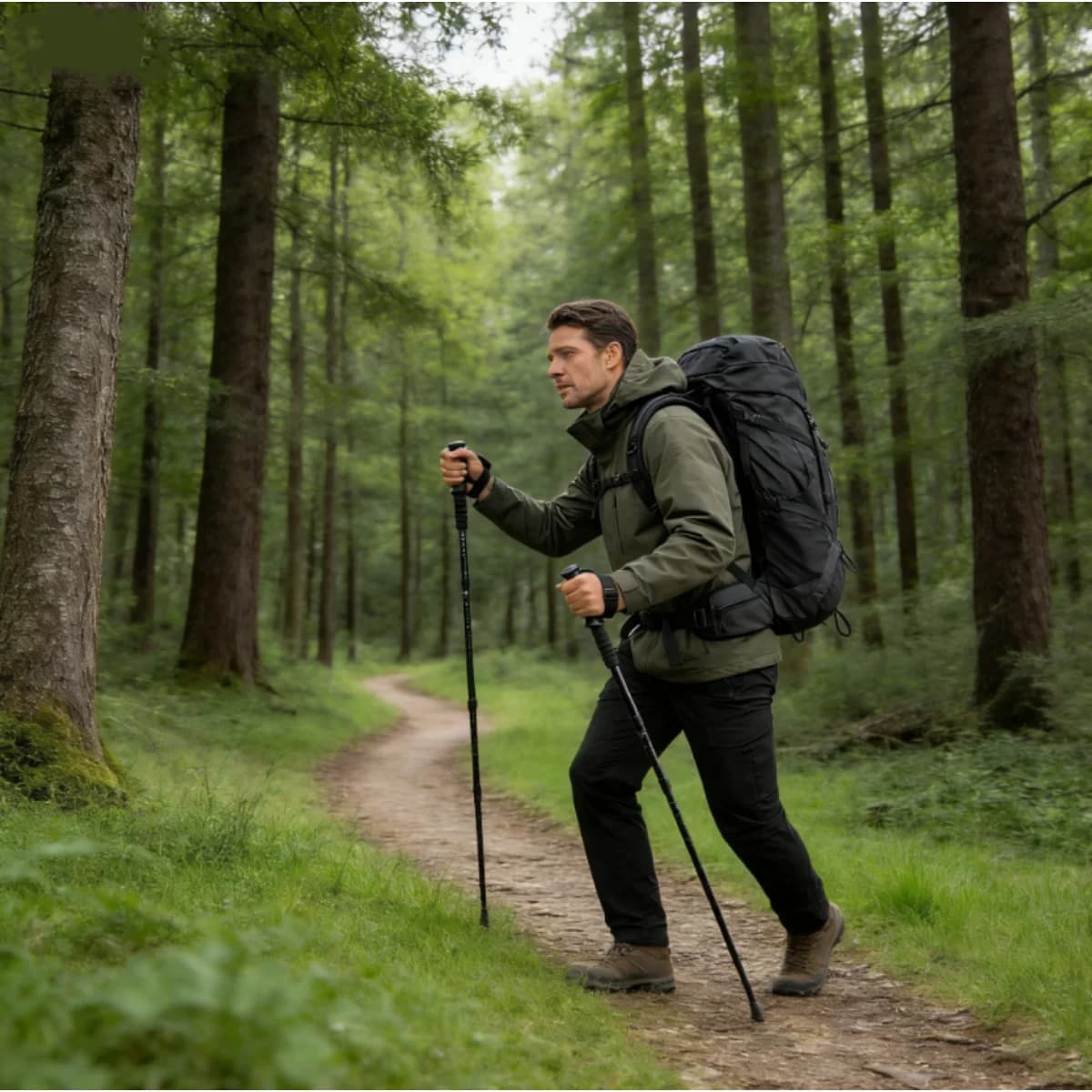 Foldable Telescopic Carbon Hiking Sticks Super Light Anti-Skid Poles for Mountaineering Skiing Outdoor Walking