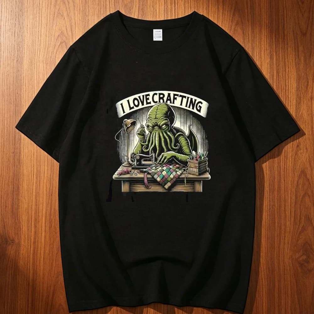 Cthulhu cotton top tees men kawaii Punk Pop Culture Y2k korean clothes tshirt Pastel graphic aesthetic Psychedelic Punk hip hop