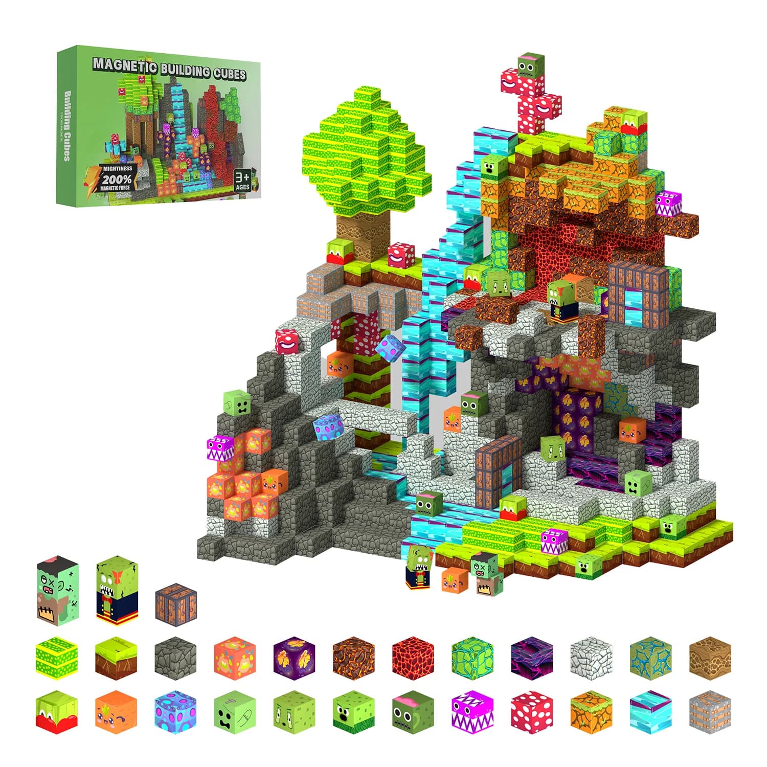 Garden Defender Fort Magnetic Tiles, 150 pezzi, Giocattoli Montessori STEM per bambini dai 3 ai 8 anni, Blocchi da costruzione per gioco creativo e sensoriale