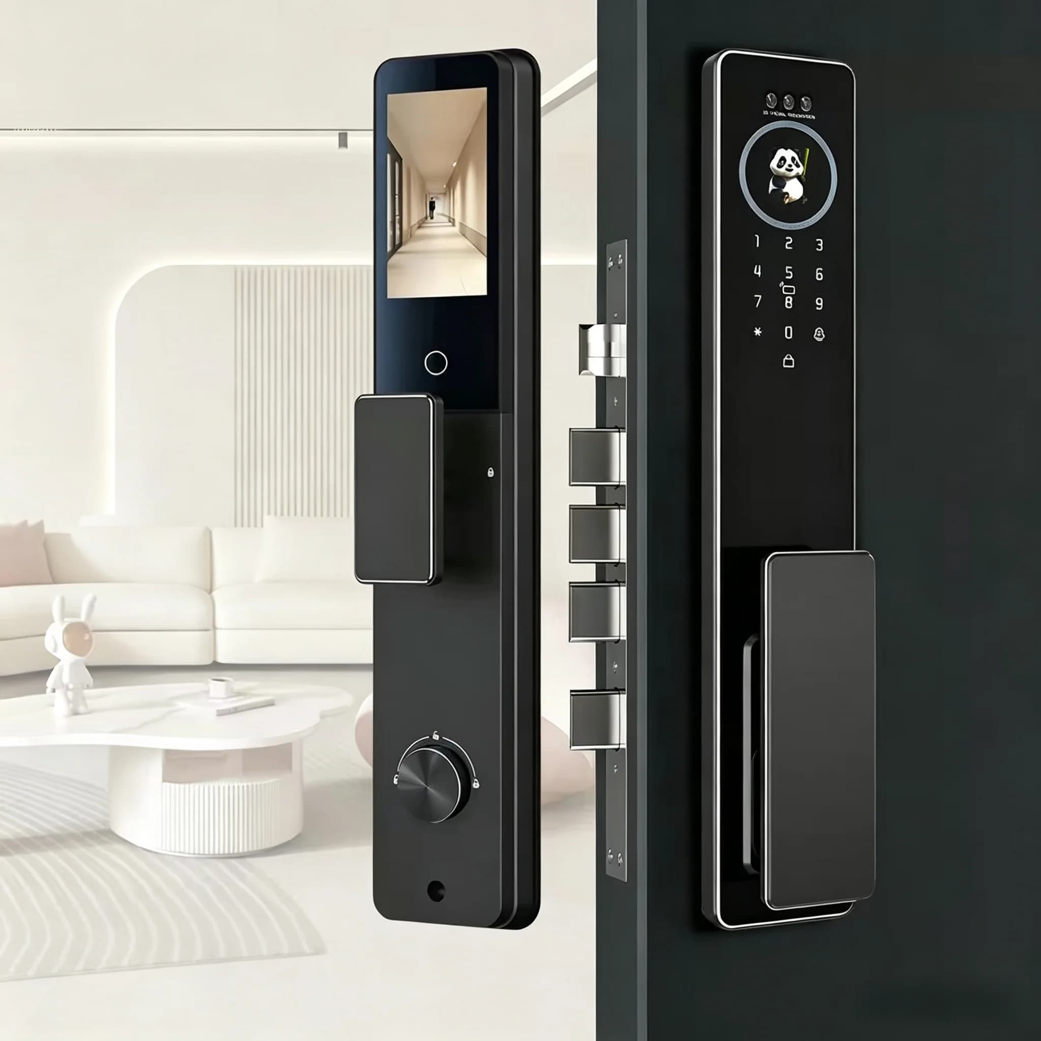 Front Wifi Locks Home Facial Entrance Intercom Automatic Video Call Id 3d Digital with Camera Face Recognition Smart Door Lock