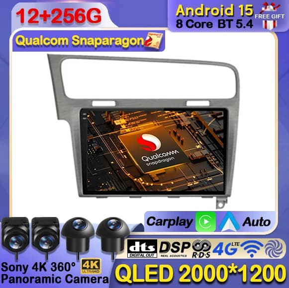 Android 15 Per VW Volkswagen Golf 7 MK7 GTI 2011 - 2023 Auto Radio Multimedia Video Player di Navigazione GPS Carplay Auto 4G WIFI BT