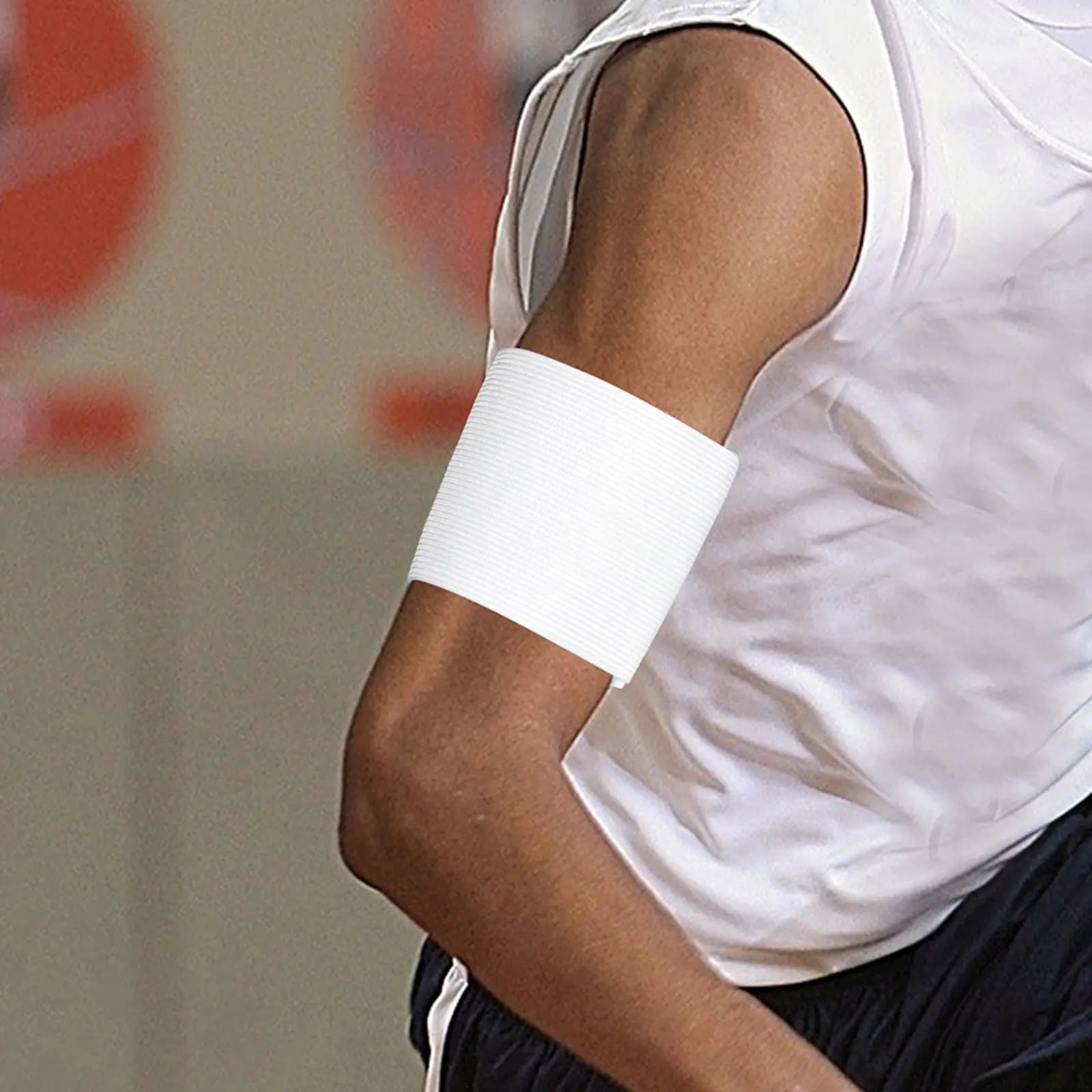 6Pcs Adjustable White Captain Armbands Blank Elastic Football Soccer Team Sport Armband for Player Leader Identification