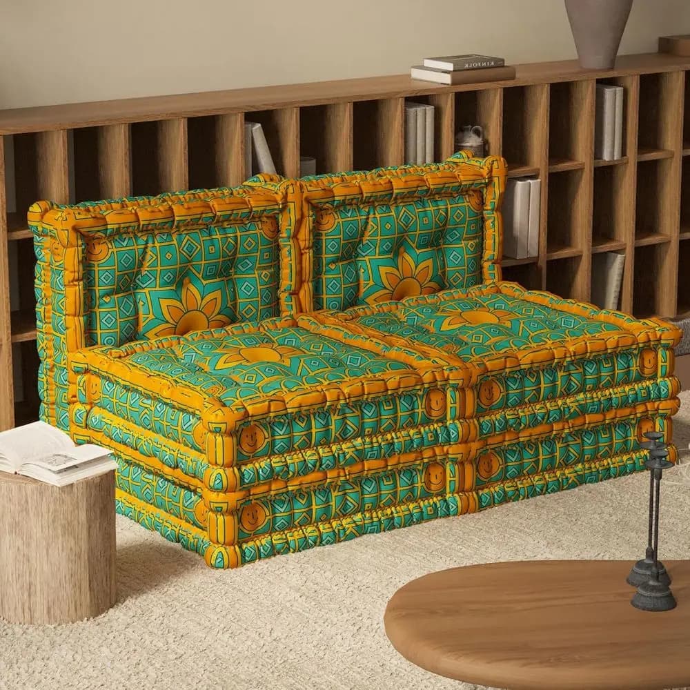 Divano Letto Convertibile, Materasso da Terra Oversize per Lettura, Meditazione, Gaming, Arredamento Casa - 2 Set, Mand