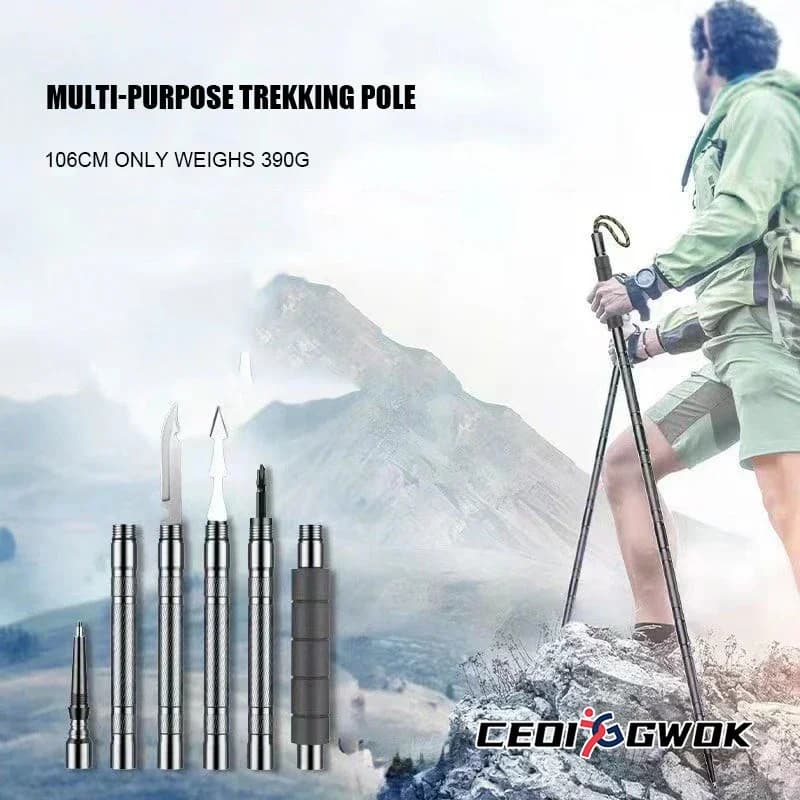 CEOI GWOK Durable trekking poles Light and folding aluminum alloy trekking poles Open air adventures Five seven joints