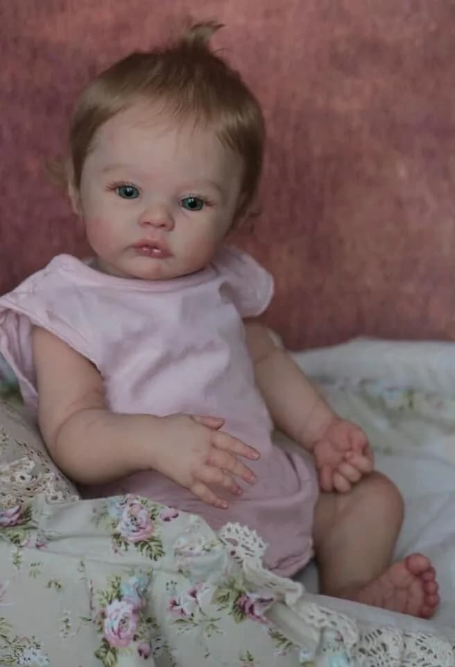 NPK 49CM Neonato Ragazza Reborn Doll Prato Morbido Corpo Peluche Realistico Tocco Morbido Pelle 3D con Vene Visibili Art Doll