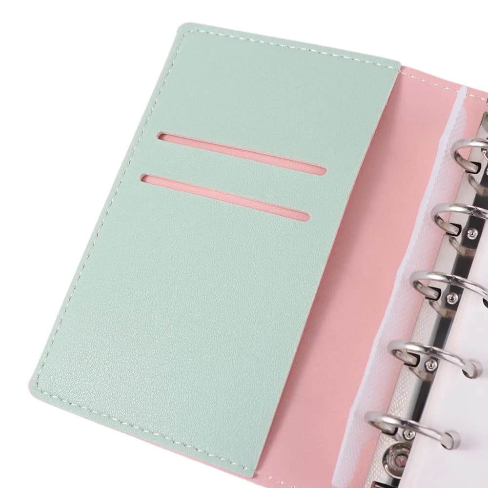 Taccuino Creativo Mini a Fogli Mobili M5 in PU con Pagine Bianche, Agenda Portatile, Planner, Diario Fai-da-Te