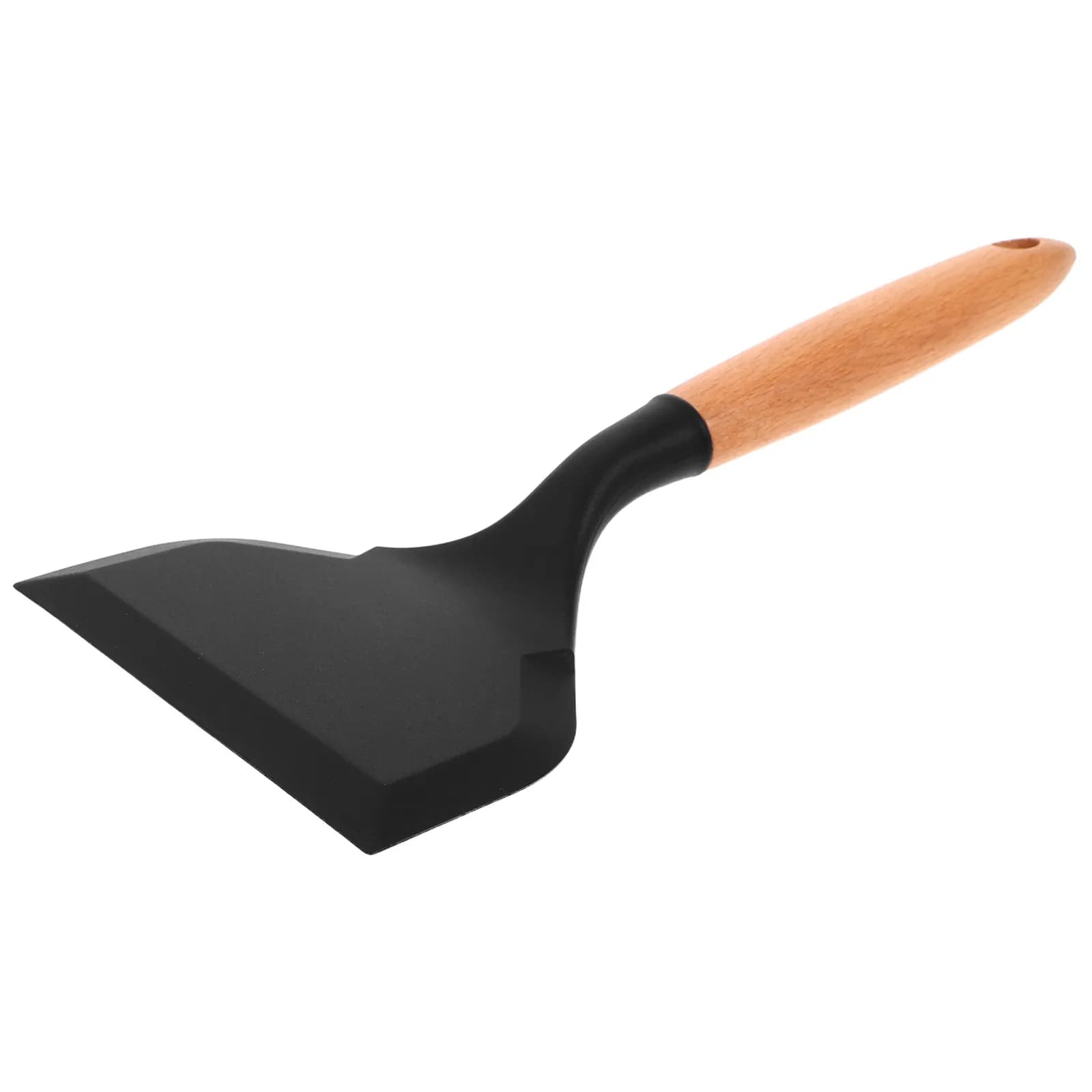 Silicone Spatula with Largo Edge for Anti-Agents, Ideal for Turning Pancake, Fish and Steaks, Kitchen Tools with Wood Handle, Wok Spatula Set