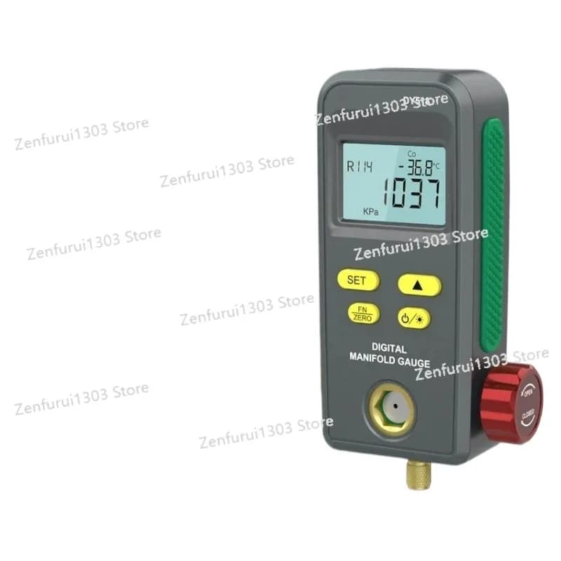 Manometro per vuoto del refrigerante, pressione, temperatura, manometro elettronico, tester, manometro digitale per condizionatore d'aria per auto