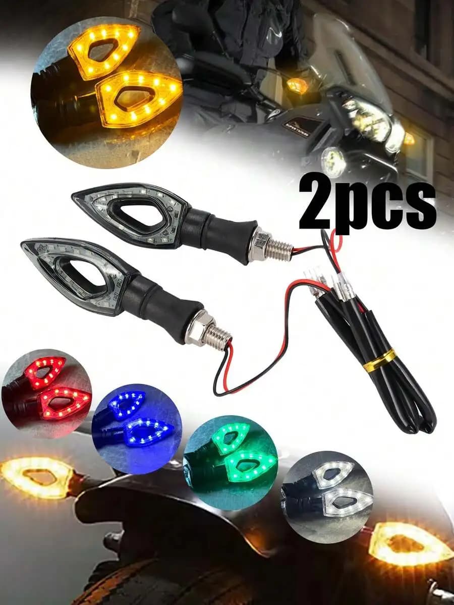 2 luci LED indicatori di direzione a freccia per moto, universali per moto sportive da strada 12V 24V