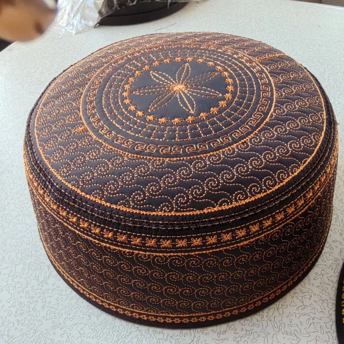 Cappelli Musulmani per Uomo, Prodotti Turchi, Cappello da Preghiera in Rete Dorata, Kippa Islamica, Kufi, Topi Ricamato, Cappelli Neri da Uomo