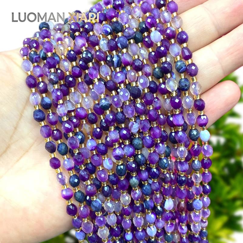 5x6mm natural purple agate rice beaned beads for creating DIY jewellery, earrings, bracelets, pendants and accessories