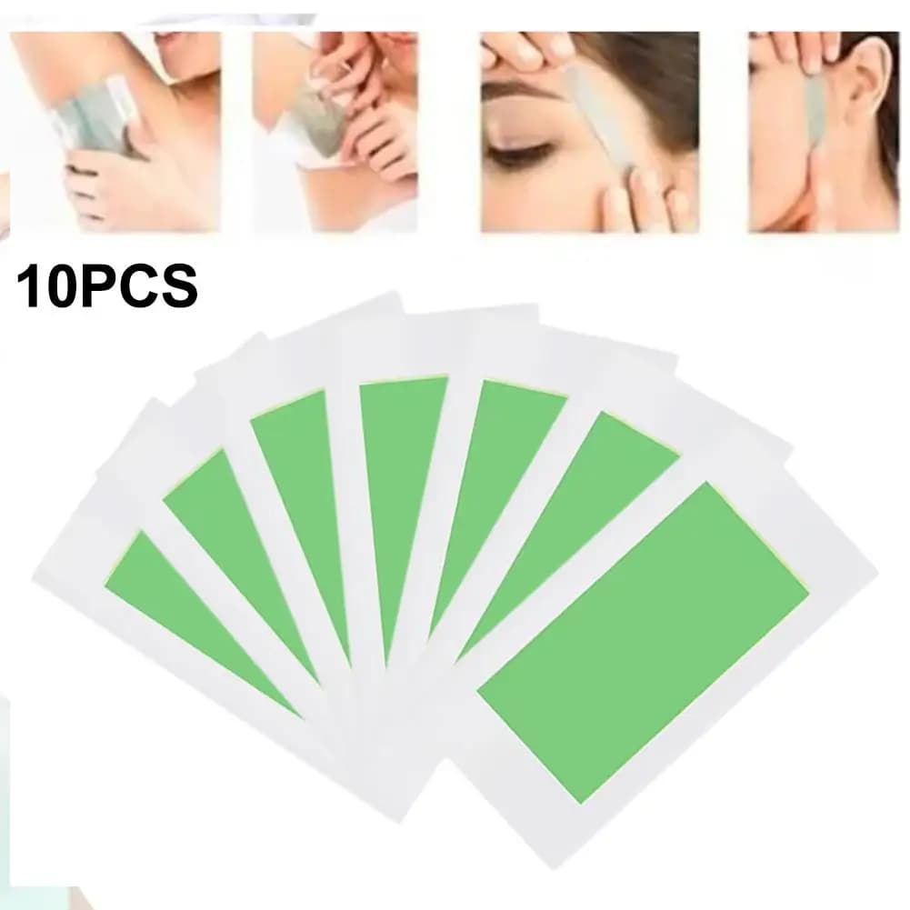 10Pcs Depilatory Wax Strips For Hair Removal Wax Paper Cold Wax Strips Paper For Face Neck Arm Leg Body Beauty Tools