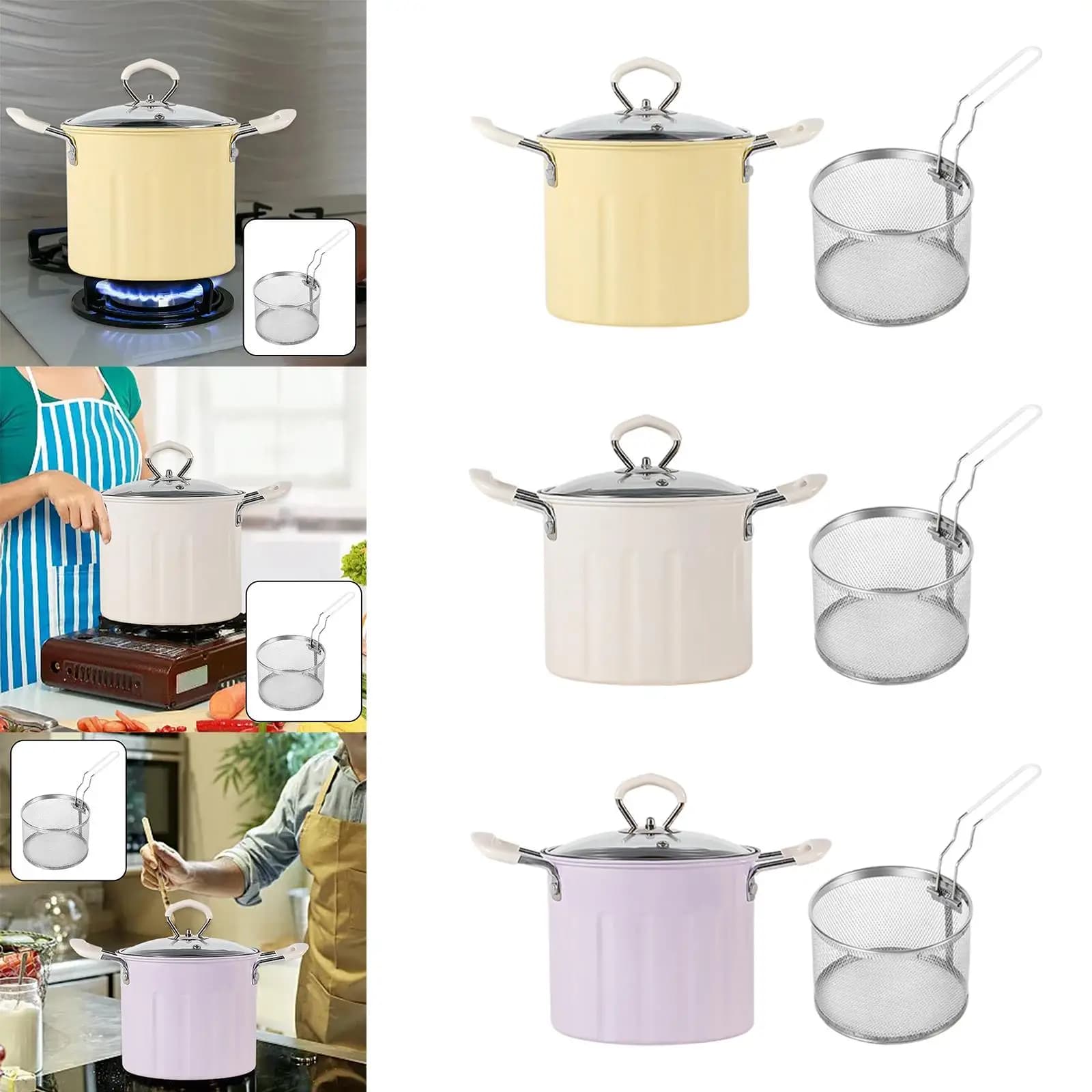 Multipurpose Deep Fryer Pot Japanese Frying Pot Deep Fryers Frying Pot for Outdoor Party French Fries