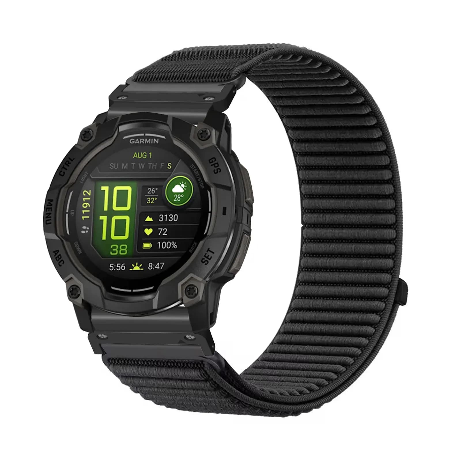 Fasce in nylon per Garmin Instinct 3 50mm/Instinct 2X Band, cinturino elastico in nylon velcro morbido