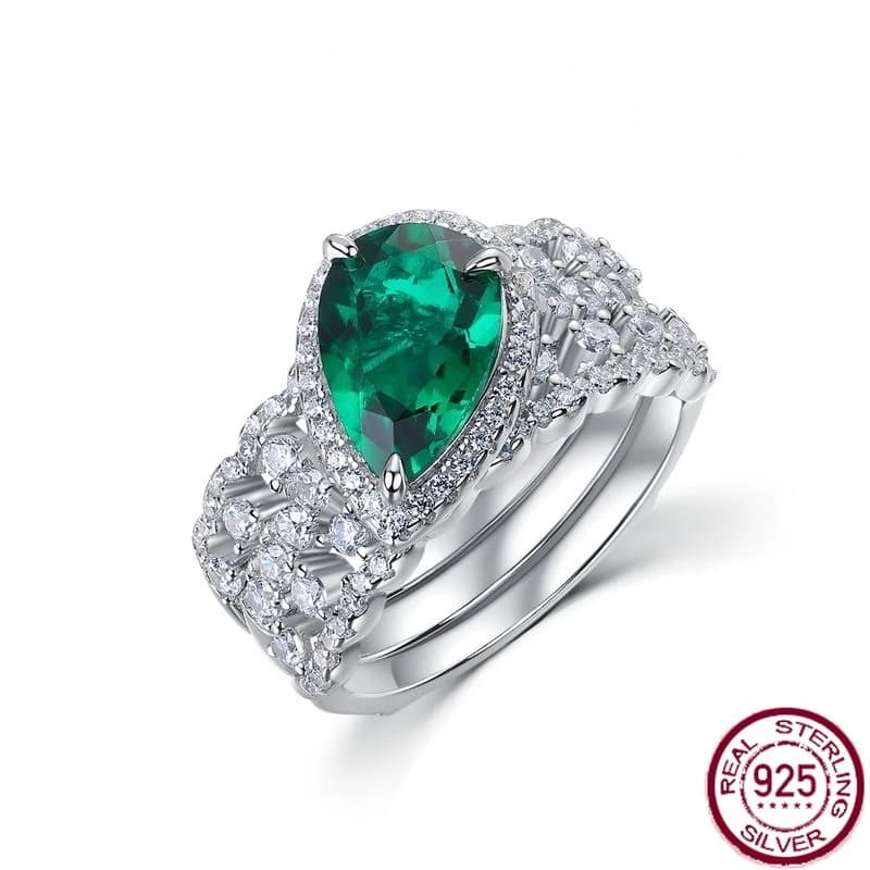 Nuovo S925 Luce Lusso Infermiendo Smeraldo Intarsiato Infermiendo Anello Tesoro Colorato Gioielli da Sposa Europei e Americani